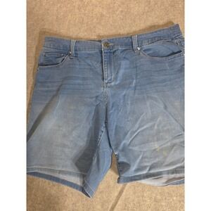 Jule J Womens Light Wash Stretch Denim Shorts Blue Size 16 Casual Summer